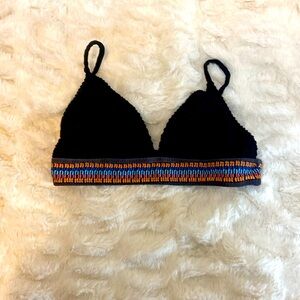 Black Multicolored Swim Top